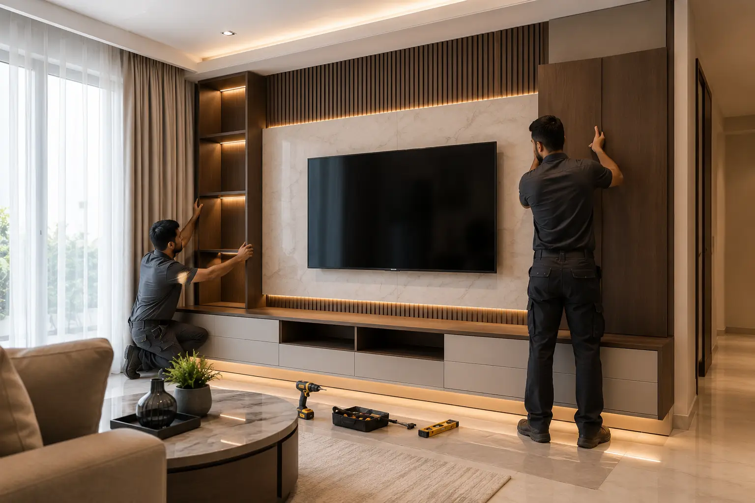 Custom tv cabinate desing service in qatar
