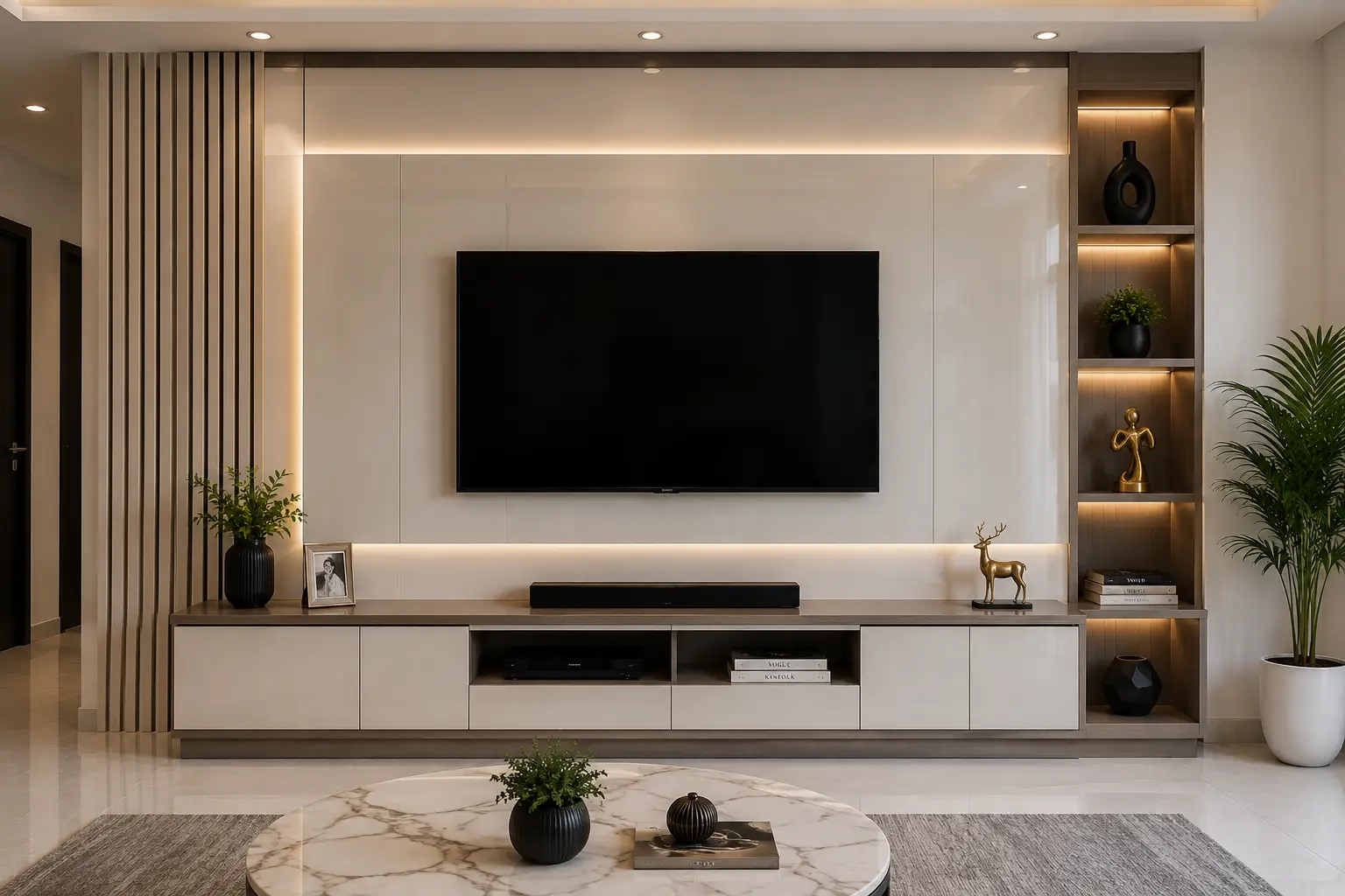 Pvc and Laminate TV Cabinet Decor in Qatar