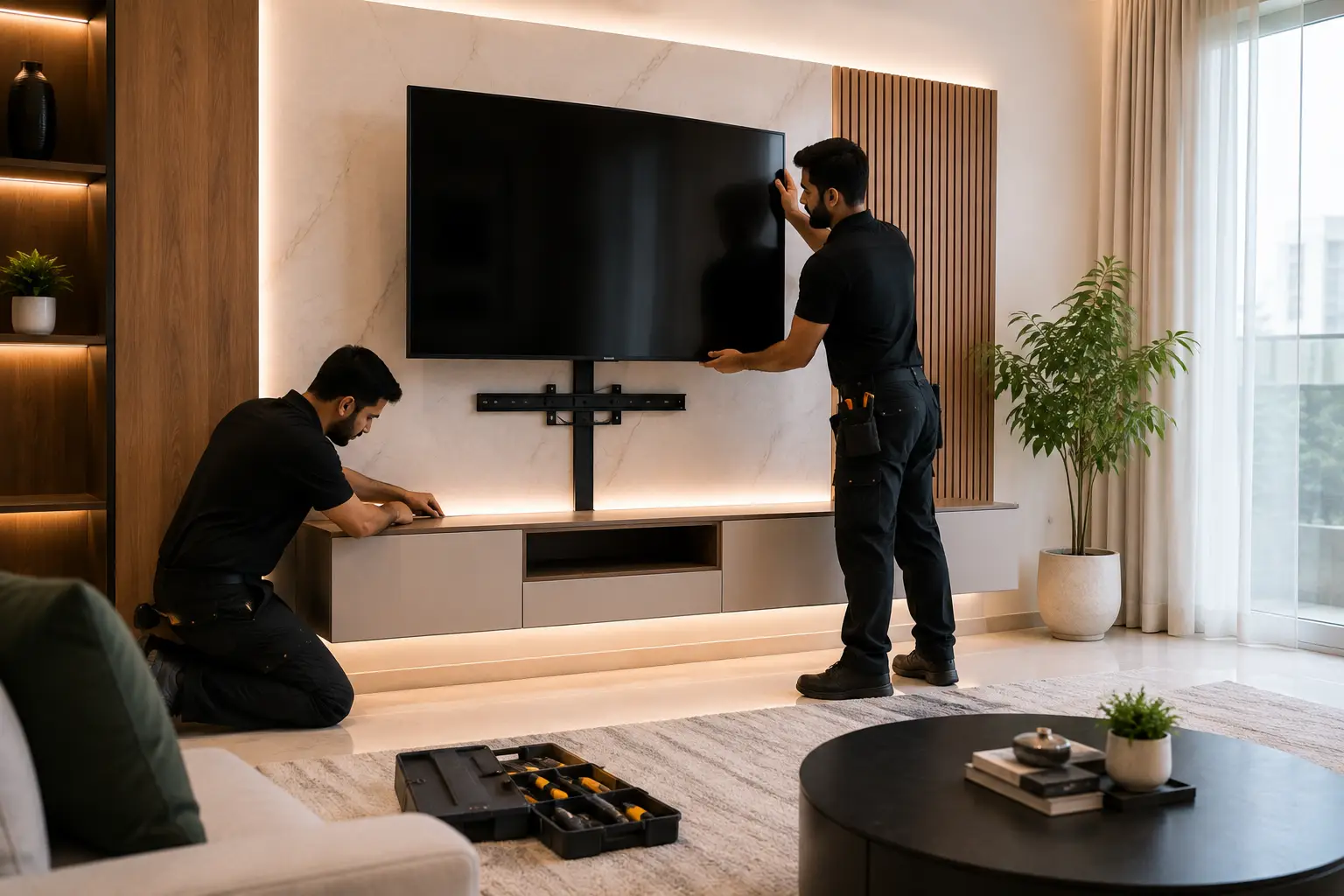 Tv Stand install and Wall Mounting service in Qatar