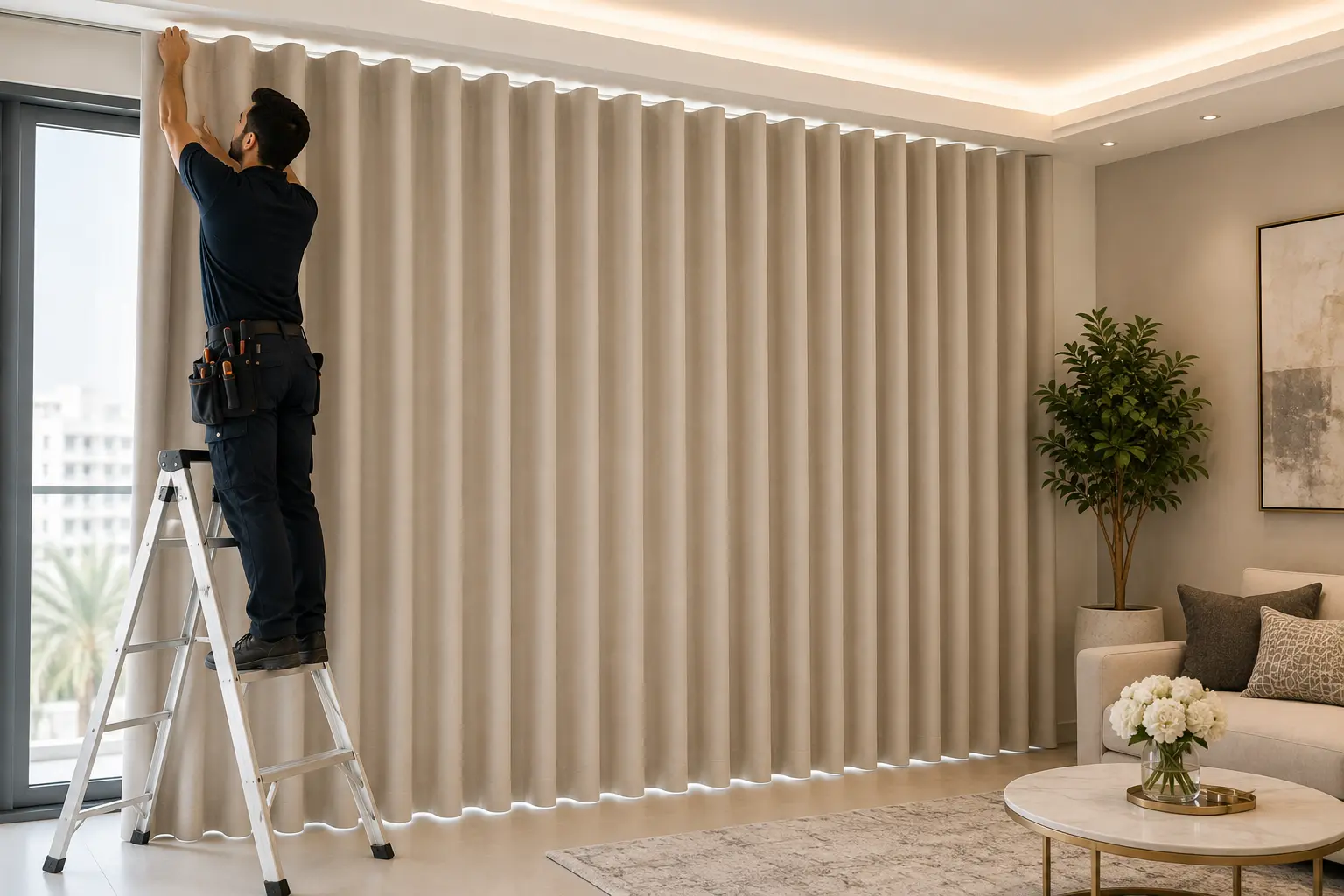 Wave Curtain installation Qatar